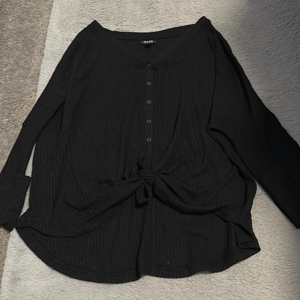 a.n.a Button-Down Knotted Sweater